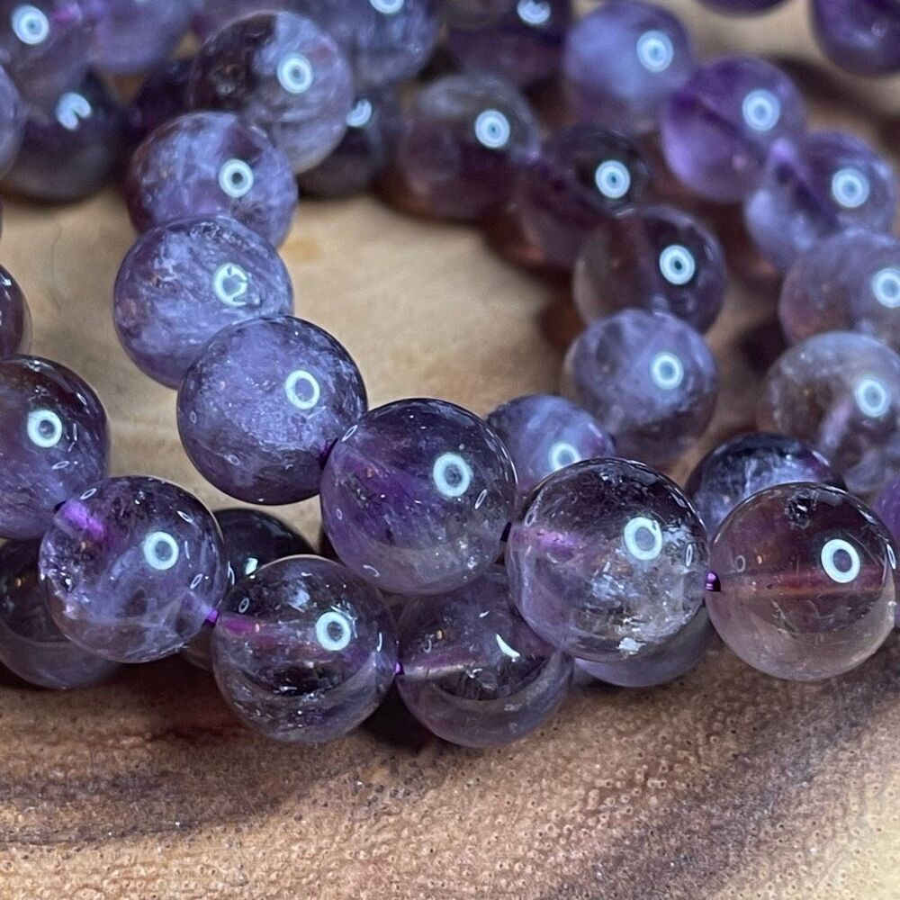 Smoky Amethyst 9mm stretch bracelet beaded bracelet 6.75” stretch crystal healin